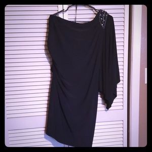 Black one shoulder cocktail dress